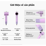Máy sấy tóc ION Âm Ruby Pro, gỡ tóc sơ rối, giữ tóc mềm mượt, bền đẹp, 1600W, có 3 chế độ nhiệt — ảnh 3