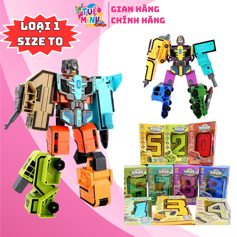 Combo số biến hình LOẠI LỚN NHẤT từ 0 đến 9, Ghép hình robot số 1-4 và 5-9 kích thích sáng tạo