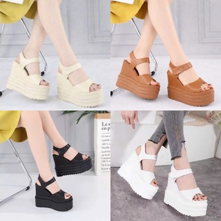 GIÀY SANDAL ĐẾ XUỒNG QUAI BẢNG 12CM HÀNG LOẠI I CAO CẤP CHUẨNN XỊN MẪU MỚI XINH LRR22 TT
