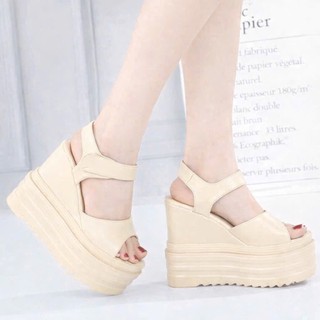 GIÀY SANDAL ĐẾ XUỒNG QUAI BẢNG 12CM HÀNG LOẠI I CAO CẤP CHUẨNN XỊN MẪU MỚI XINH LRR22 TT