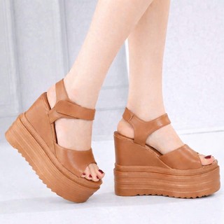 GIÀY SANDAL ĐẾ XUỒNG QUAI BẢNG 12CM HÀNG LOẠI I CAO CẤP CHUẨNN XỊN MẪU MỚI XINH LRR22 TT