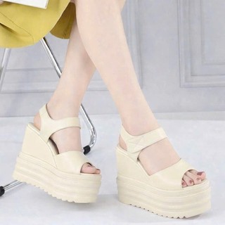 GIÀY SANDAL ĐẾ XUỒNG QUAI BẢNG 12CM HÀNG LOẠI I CAO CẤP ÊM NHẸ FRR22