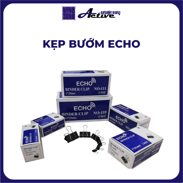 Lốc 6 Hộp Kẹp Bướm Echo Binder Clip 15mm 19mm 25mm 32mm 41mm 51mm Kẹp ...