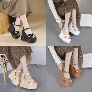 GIÀY SANDAL ĐẾ XUỒNG QUAI CHÉO 12CM HÀNG LOẠI 1 CAO CẤP XINHPPII
