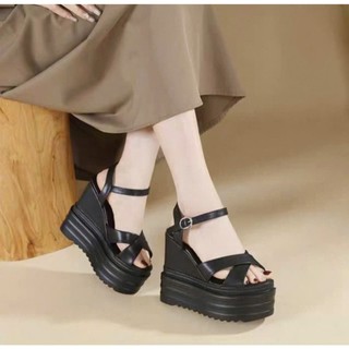 GIÀY SANDAL ĐẾ XUỒNG QUAI CHÉO 12CM HÀNG LOẠI 1 CAO CẤP XINHPPII