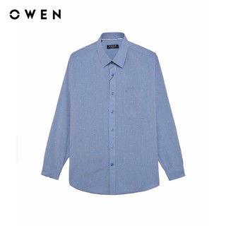 Owen - Áo sơ mi dài tay Regular Fit AR255016DT màu Xanh đậm chất liệu Bamboo poly