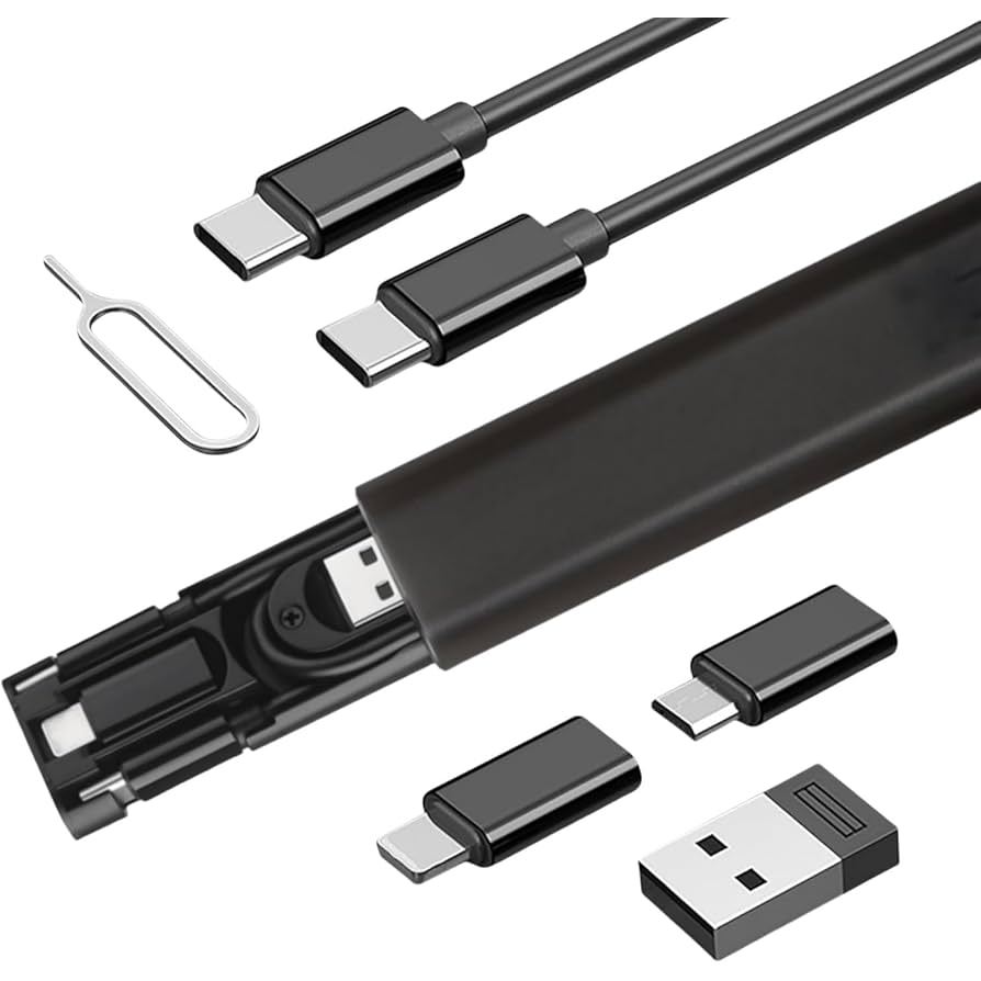 Bộ Cáp Sạc Nhanh Chuyển Đổi Cổng USB Type C Micro Truyền Dữ Liệu, Sạc 60W Đa Năng Nhỏ gọn