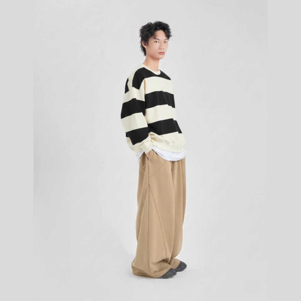 Áo Sweater kẻ sọc ngang form boxy 4M OFFICIAL chất nỉ 2 da, Striped Sweater Unisex Local Brand | BigBuy360 - bigbuy360.vn