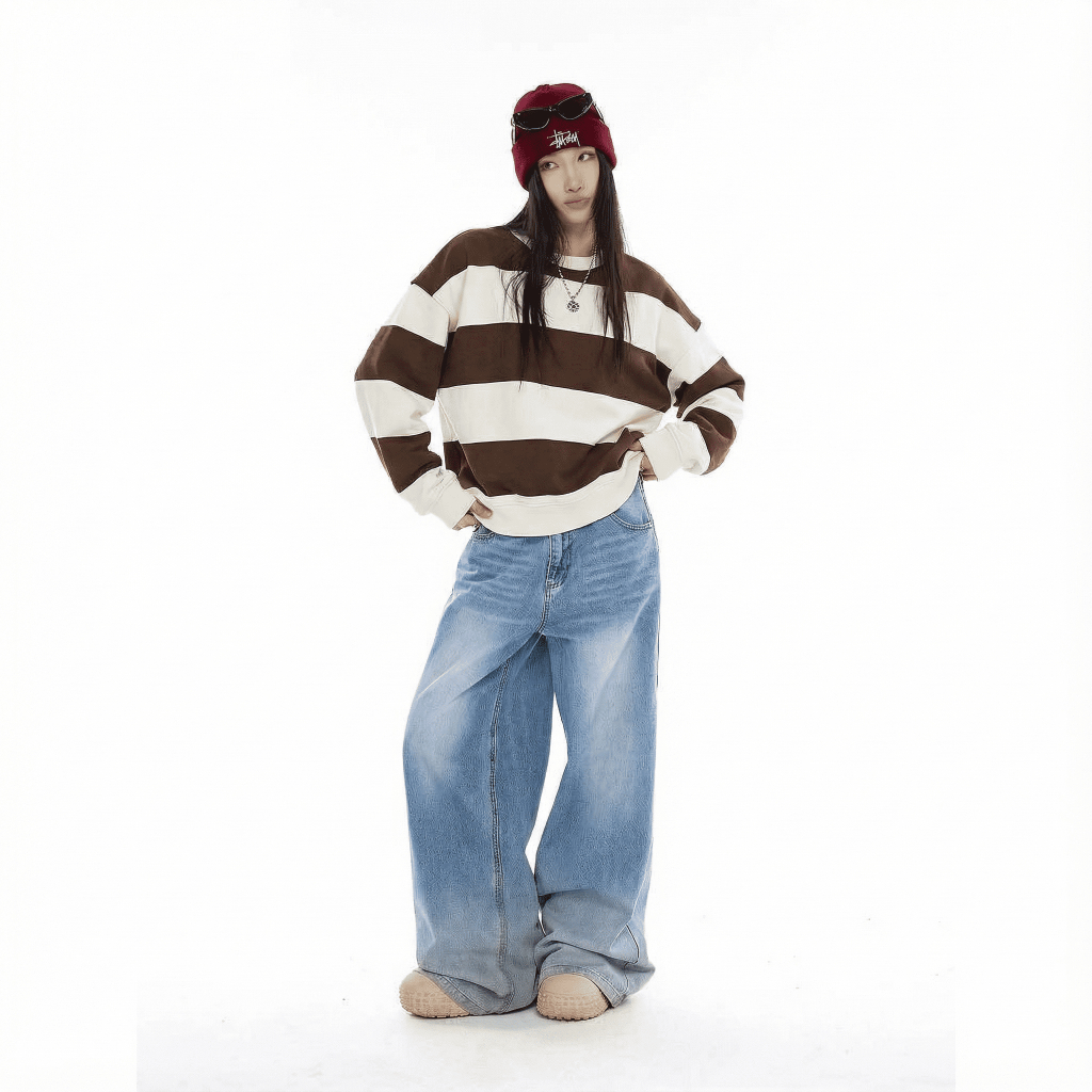 Áo Sweater kẻ sọc ngang form boxy 4M OFFICIAL chất nỉ 2 da, Striped Sweater Unisex Local Brand | BigBuy360 - bigbuy360.vn