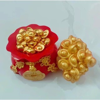 Hũ đựng gạo muối nước thần tài, Hũ Đựng Vàng Tài Lộc, TÚI THẦN TÀI chum chiêu tài tộc may mắn trang trí ban thờ thần tài