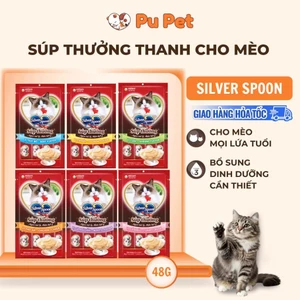 Combo 24 Gói Súp Thưởng SILVER SPOON Cho Mèo thượng hạng (Túi 4 gói*14g)