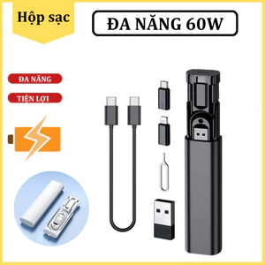 Bộ Cáp Sạc Nhanh Chuyển Đổi Cổng USB Type C Micro Truyền Dữ Liệu, Sạc 60W Đa Năng Nhỏ gọn