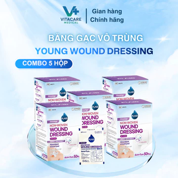 Combo 5 hộp băng gạc vô trùng Young Wound Dressing - Băng gạc che phủ và bảo vệ vết thương