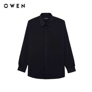 Owen - Áo sơ mi dài tay Regular Fit AR258028DT màu Xanh tím than chất liệu Lanatex