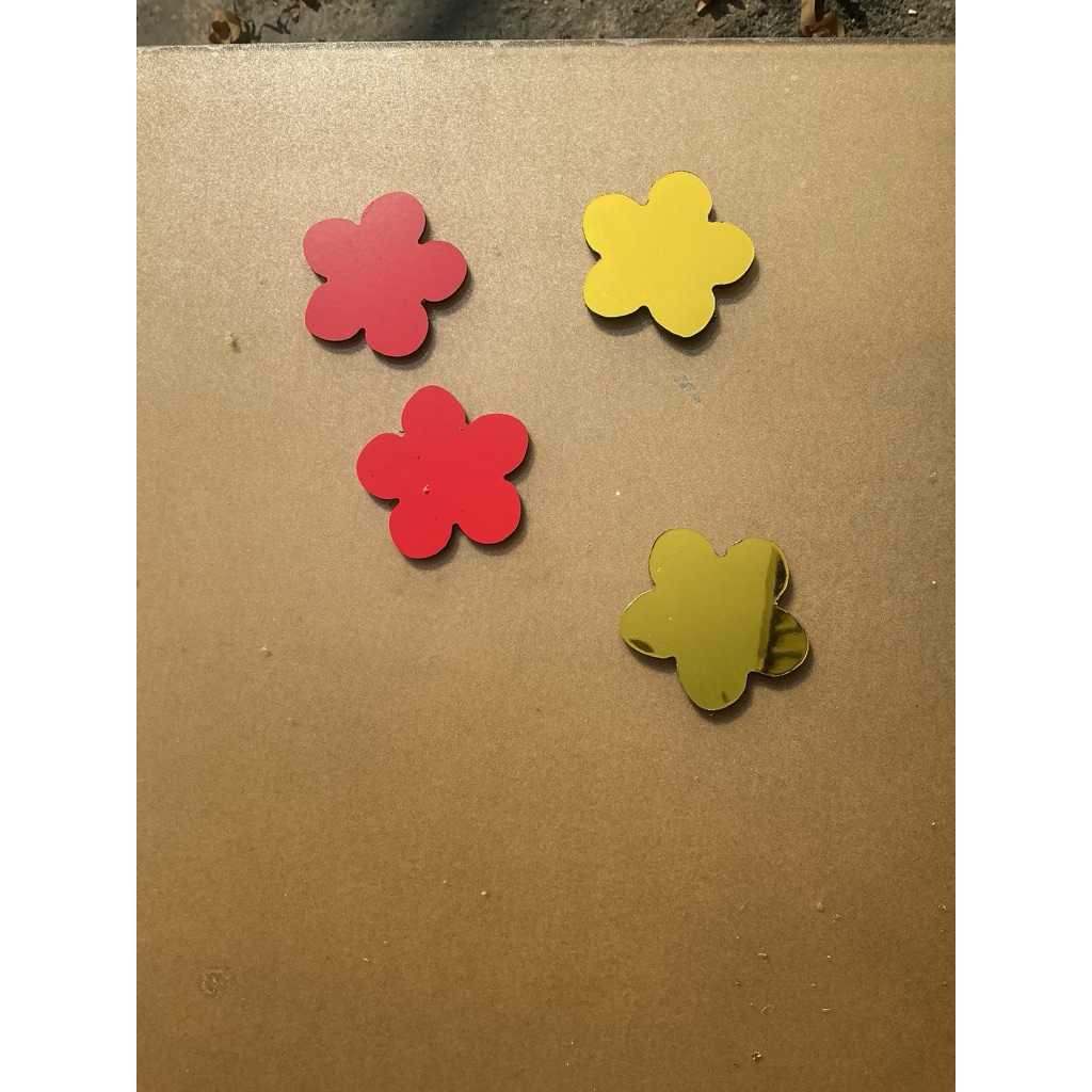 Combo 50 bông hoa trang trí Tết - vàng gương dán tường decor phòng