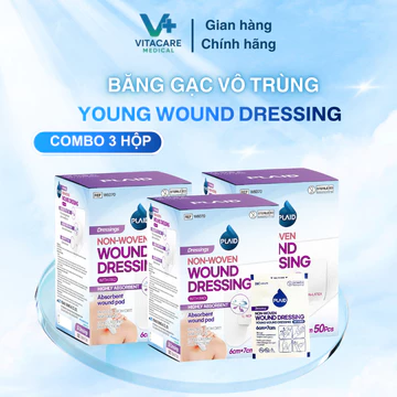 Combo 3 hộp băng gạc vô trùng Young Wound Dressing – Băng gạc che phủ và bảo vệ vết thương