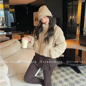 TRIANGLE - Maybe Fur coat (Cân nhắc kỹ, return is not welcomed)- Áo khoác lông cổ trụ phong cách Hàn Quốc, thanh lịch