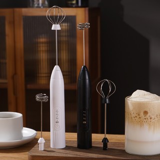 Máy Đánh Trứng Cầm Tay Mini - Máy Tạo Bọt Cafe 3 Tốc Độ Sạc Điện, Kèm 2 Đầu Đánh Inox 304 Đa Năng