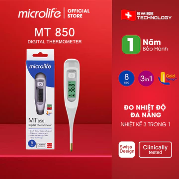 Nhiệt kế điện tử Microlife MT850 Chính Hãng | 3 Tính Năng Trong 1, Đo Thân Nhiệt, Nước, Sữa, Môi Trường