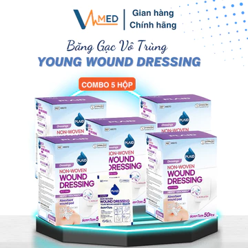 Combo 5 hộp Băng gạc vô trùng Young Wound Dressing - Băng gạc bảo vệ và hút dịch vết thương
