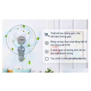 Quạt Treo Tường SENKO TR1628/TR1683 Có Remote, T1680/T1682 1 Dây Chính Hãng Bảo Hành 24 Tháng