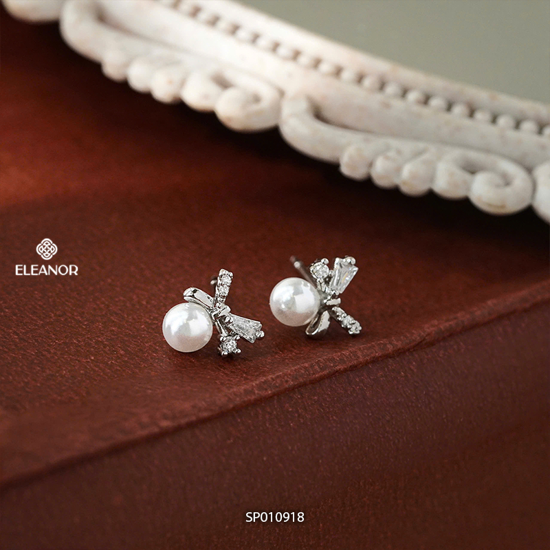 Bông tai nữ chuôi bạc 925 Eleanor Accessories ngọc trai nhân tạo phụ kiện trang sức khuyên tai 10918