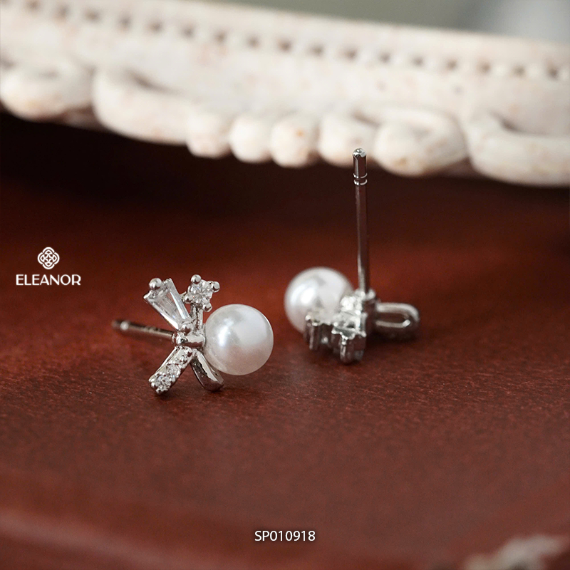 Bông tai nữ chuôi bạc 925 Eleanor Accessories ngọc trai nhân tạo phụ kiện trang sức khuyên tai 10918