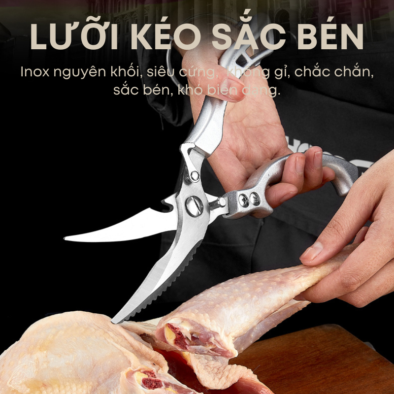 Kéo Cắt Gà Vịt Cao KOOBEE Làm Từ Thép Nhật Nguyên Khối Cứng Bền Siêu Sắc Thiết Kế Trợ Lực Tiện Dụng (NB29)