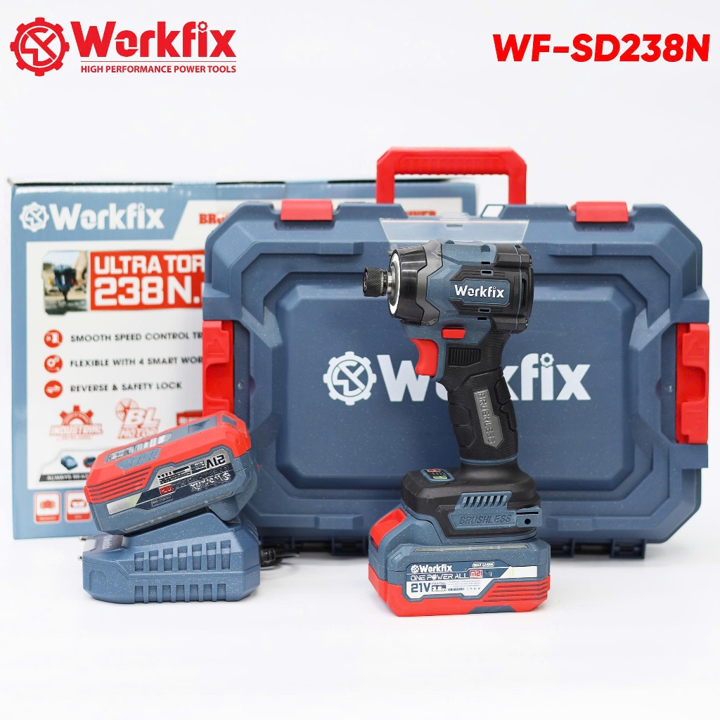 Máy Chuyên Vít Workfix WF-SD238N – Lực Siết 238N.M –  4 Cấp Tốc Độ, Đèn Led Động Cơ Không Chổi Than