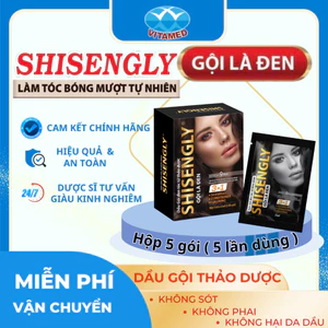 Hộp Dầu Gội Phủ Bạc SHISENGLY Có 5 Gói Cao Cấp Giảm Rụng Tóc Giúp Tóc Chắc Khỏe