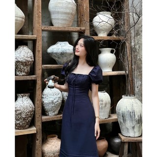 𝗦𝗶𝗹𝗮𝘀 - |LY LINEN |-  Đầm llinen xếp li ngực dáng dài basic