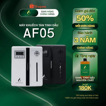 Máy Xông Tinh Dầu Tự Động AF05, Máy Khuếch Tán Tinh Dầu Cho Diện Tích <80m2 - Điều Khiển Qua App - Tặng 50ml Tinh Dầu