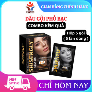 Hộp Dầu Gội Phủ Bạc SHISENGLY Có 5 Gói Cao Cấp Giảm Rụng Tóc Giúp Tóc Chắc Khỏe
