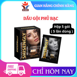 Hộp Dầu Gội Phủ Bạc SHISENGLY Có 5 Gói Cao Cấp Giảm Rụng Tóc Giúp Tóc Chắc Khỏe