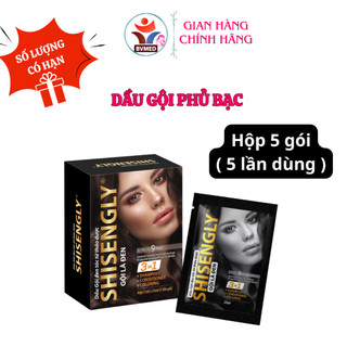 Hộp Dầu Gội Phủ Bạc SHISENGLY Có 5 Gói Cao Cấp Giảm Rụng Tóc Giúp Tóc Chắc Khỏe
