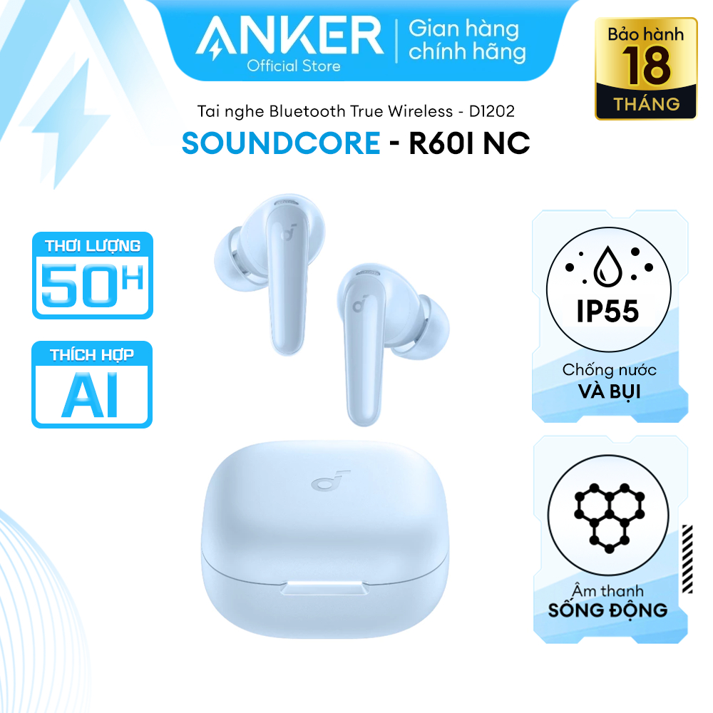 [Mới ra mắt] Tai nghe bluetooth ANC Soundcore R60i NC | Hires Audio | Chống ồn đến 52dB | Pin 50h | Phiên dịch - D1202 | BigBuy360 - bigbuy360.vn