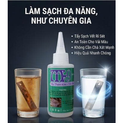 Giá Sỉ 10 Chai - Tẩy Vết Rỉ Sét - Thâm Kim Trên Vải - M79