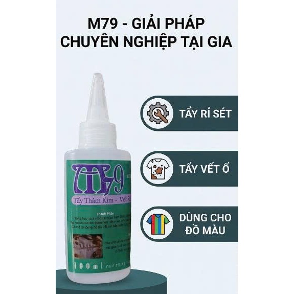 Giá Sỉ 10 Chai - Tẩy Vết Rỉ Sét - Thâm Kim Trên Vải - M79