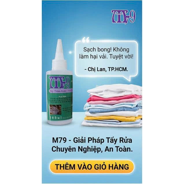 Giá Sỉ 10 Chai - Tẩy Vết Rỉ Sét - Thâm Kim Trên Vải - M79