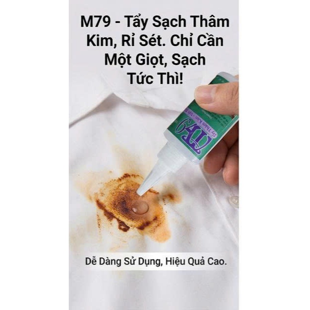 Tẩy Vết Rỉ Sét - Thâm Kim - Vết Ố Trên Vải - M79