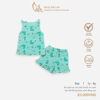 HONEY (1Y-8Y) Bộ quần áo sát nách borib mềm mịn co giãn tốt, thoáng mát dành cho bé gái.