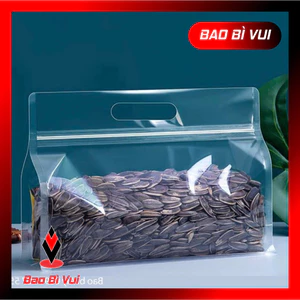 Túi zipper trong 8 cạnh có quai xách - BAO BÌ VUI