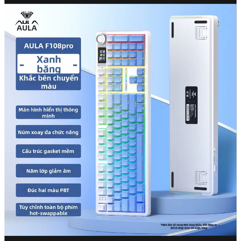 (new)Bàn phím cơ AULA F108Pro 3 mode kết nối ,có màn,pin 8000mah | BigBuy360 - bigbuy360.vn
