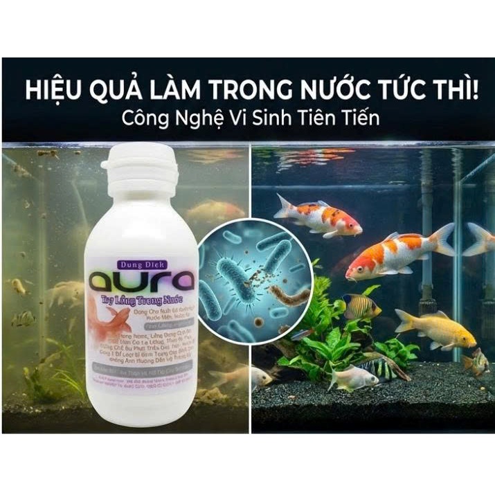 Làm Trong Nước Hồ Thủy Sinh - Siêu Trong AURA - 2 Chai