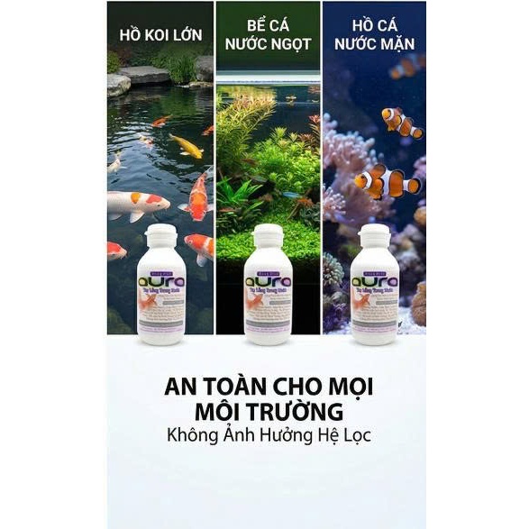 Làm Trong Nước Hồ Thủy Sinh - Siêu Trong AURA - 2 Chai