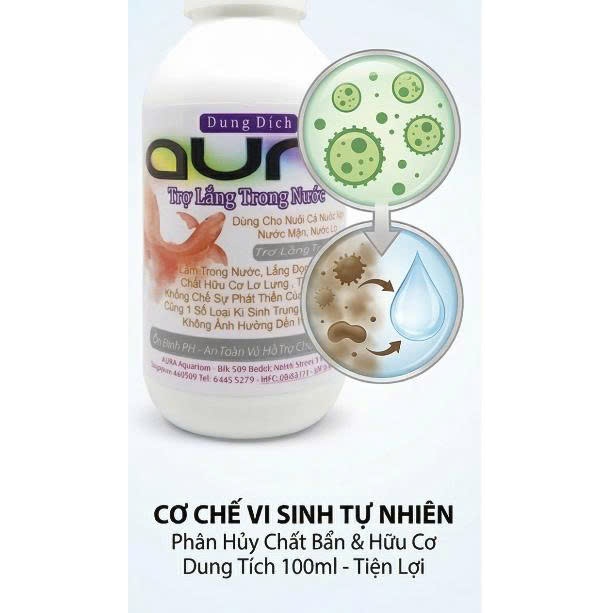 Làm Trong Nước Hồ Thủy Sinh - Siêu Trong AURA - 2 Chai