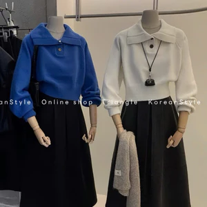 TRIANGLE - Happy Sweater - Áo len phong cách Hàn Quốc thanh lịch, basic và dễ mặc, dành cho mùa thu đông, chất len dày