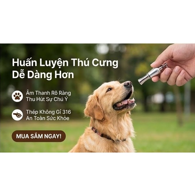 Còi Sinh Tồn -  Cứu Hộ - Luyện Thú Cưng Hàng Cao Cấp Inox 316 Phủ Men Màu