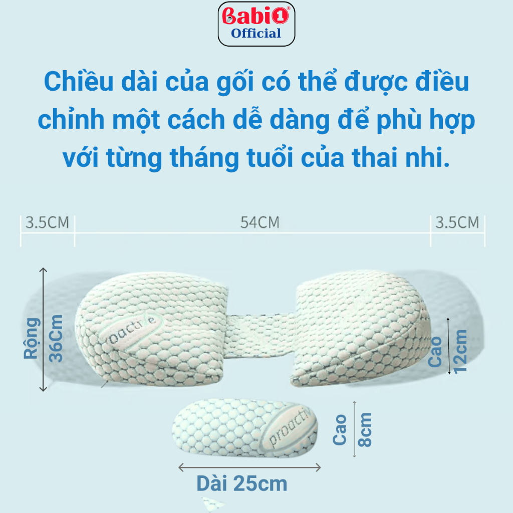 Gối Bầu Cánh Tiên Babi1 Vải Lưới Thoáng Khí, Nâng Đỡ Bụng, Hỗ Trợ Giảm Đau Kèm Gối Kê Lưng Đa Năng