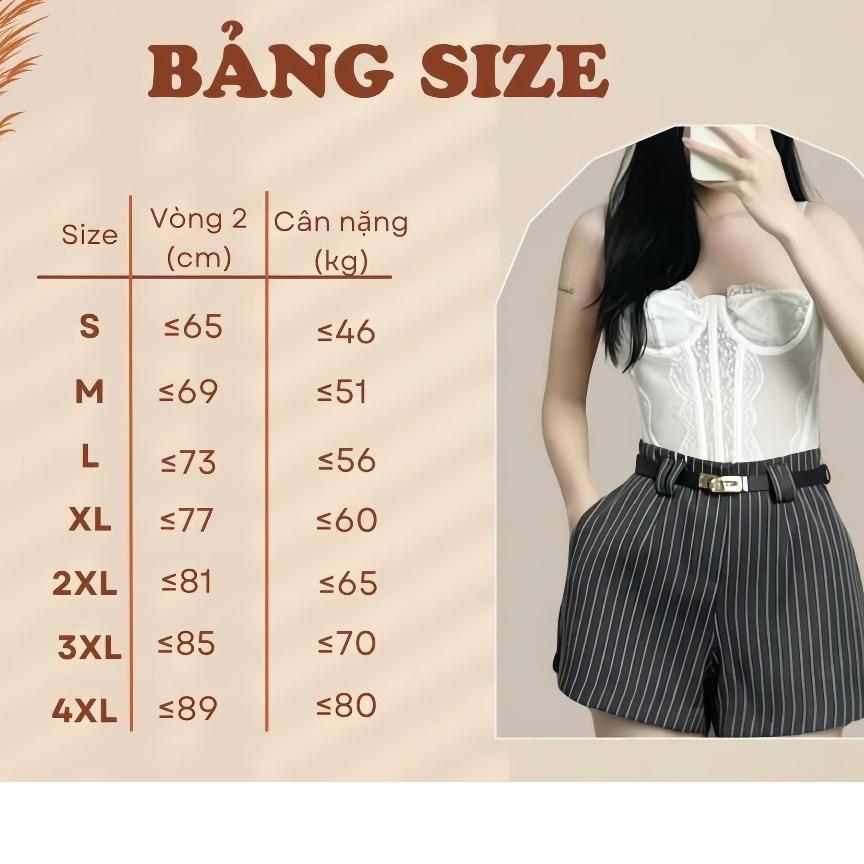 Quần Short Nữ Kẻ Sọc Cạp Cao Tôn Dáng Phong Cách Hàn Quốc Có Quần Bảo Hộ -  Mã 152